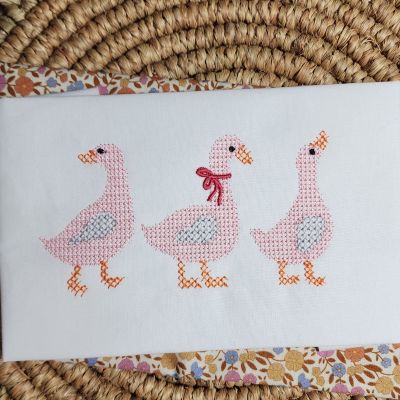 geese cross stitch embroidery